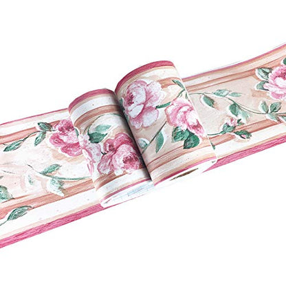 UPREDO Decorative Floral Molding Wallpaper Border Peel and Stick Paper for Bathroom Kitchen Backsplash Decal Sticker,4 Inch by 32.8ft (Pattern4)