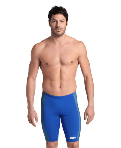ARENA Performance Men's Abstract Tiles Swim Jammer MaxLife Athletic Practice Knee-Length Swimsuit Short Competitive Training Bathing Suit, Royal/Team Royal Green, US Size 24