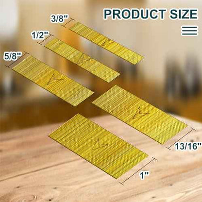 23 Gauge Pin Nails Headless Pinner Nails for 23 GA Pneumatic & Electric Pinners or Pin Nailer or Pin Nail Gun, Great for Fine Woodworking & Trim Jobs (3/8"+1/2"+5/8"+13/16"+1"-5000PCS)