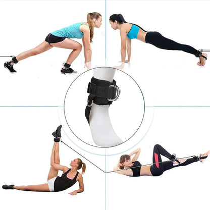 EastyGold Ankle Straps Ankle Bands Wrist Cuffs Padded Straps Adjustable Fitness Glute Kickback D-Ring for Cable Machine with Extra Foot Heel Belts 1 Pair