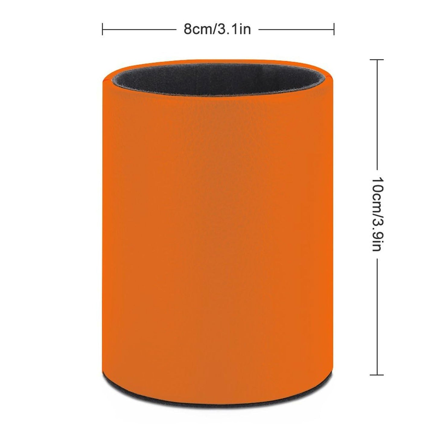 UTRSIFB Holder Cup Makeup Brush Storage Organizer, Waterproof Multifunctional Office Supplies, Pen Holder Cylinder Leather Pencil Orange