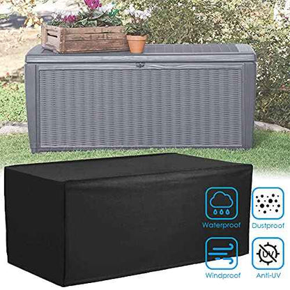 Deck Box Cover Waterproof Heavy Duty Patio Ottoman Cover All Weather Protection Outdoor Large Deck Cover Rectangular for Keter Suncast Lifetime