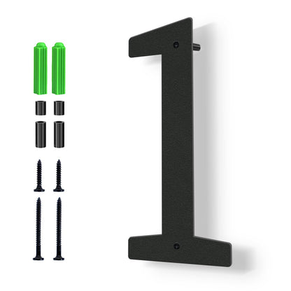 3" 4" 5" 6" 8" Stainless Steel Floating House Numbers, Metal House Numbers for Outside, Modern Address Number, Black Door Number for Mailbox, Garden, Yard, Apartment (4" 1)