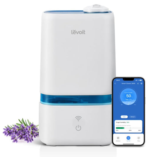 LEVOIT 4L Humidifiers for Bedroom Large Room & Essential Oil Diffuser, Quiet Cool Mist for Home, Baby and Plants, Last up to 40Hours, Dual 360° Rotation Nozzles, Handle Design, Auto Shut Off, Blue