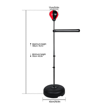 INNOLIFE Freestanding Punching Bag,Adjustable Height Home Boxing Training Equipment for Adults,Durable Boxing Bar & Stand with Stable Base for Fitness Workouts,Red