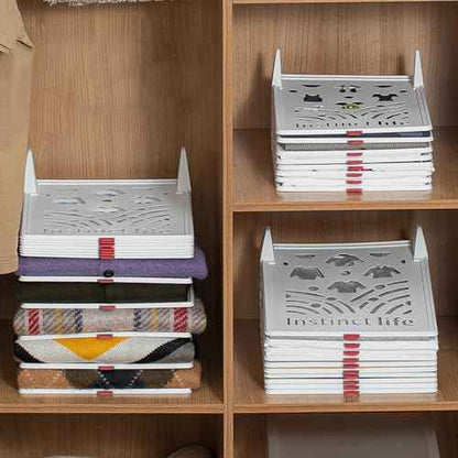 10 Pack T Shirt Organizer Closet Organizer, Detachable Stackable Clothing Trays, Folding Shirt Receipt Board Shirt Dividers Organizer (Large)