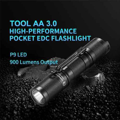 LUMINTOP Pocket-Sized Super Bright Flashlight Set Tool AA 2.0 EDC Flashlight with Magnetic Tail and 920mah Rechargeable Battery, 650 Lumens, 5 Modes with Mode Memory, Waterproof Torch for Camping