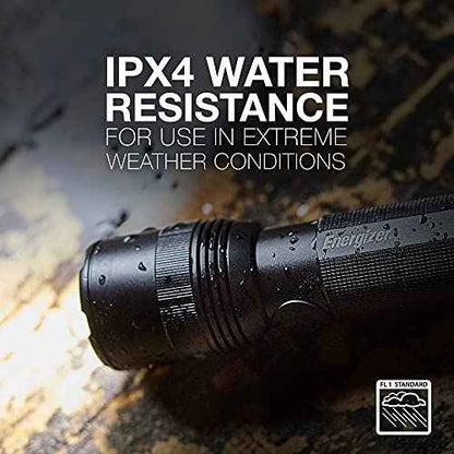 Energizer TacR-1000 Flashlight Rechargeable, Bright Rechargeable Tactical Flashlight for Emergencies and Camping Gear, Water Resistant Flashlight, USB Included