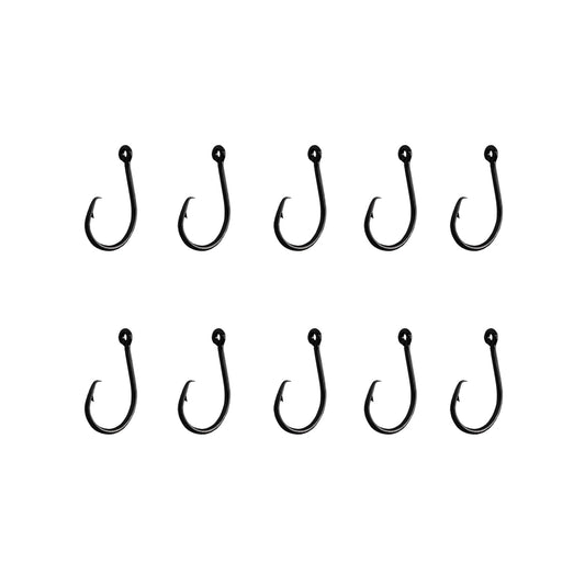 10PCS High-Carbon Steel Circle Hooks Barbed Fishing Hooks with Holes, Freshwater and Saltwater Fishing Hooks for Tuna, Catfish, Bass (#4)