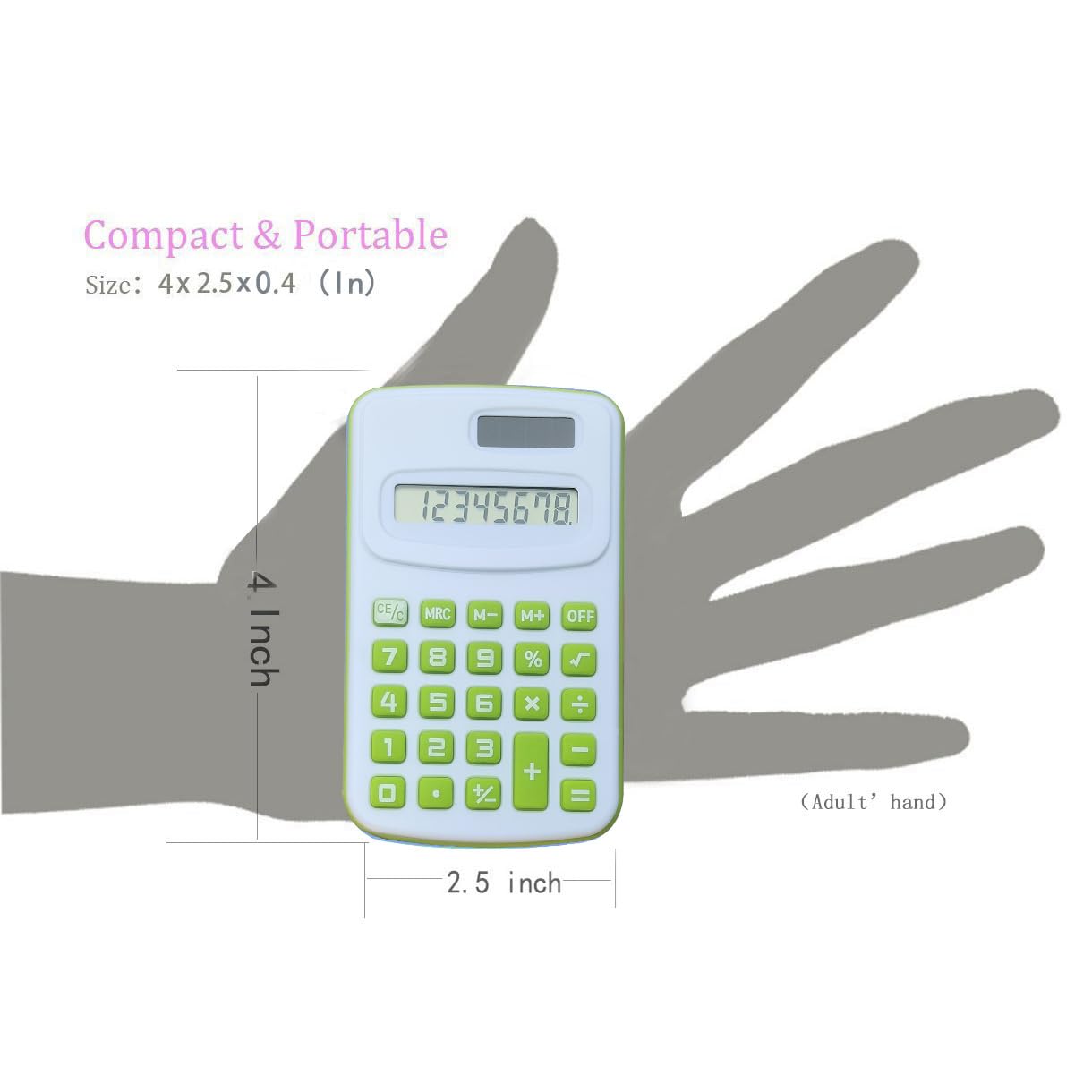 Basic Calculator 8 Digit Silicone Button Desktop Calculator (4 Colors, Set of 8) (B, Pack of 8)