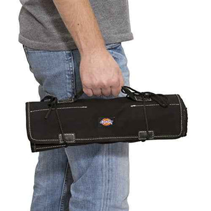 Dickies Large Wrench/Screwdriver Organizer Roll for Mechanics, 23 Tool Pockets, Durable Canvas Construction, 26 in. x 14.25 in. Unrolled, Black