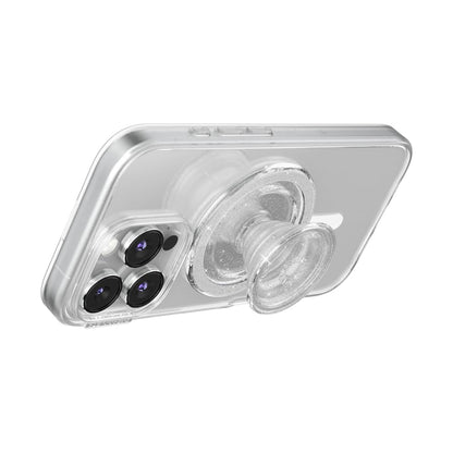 PopSockets Phone Grip for MagSafe with Kickstand, Magnetic Stand, Swappable Top, Secure Hold for iPhone MagSafe Cases, Phone & Tablet Grip - Clear