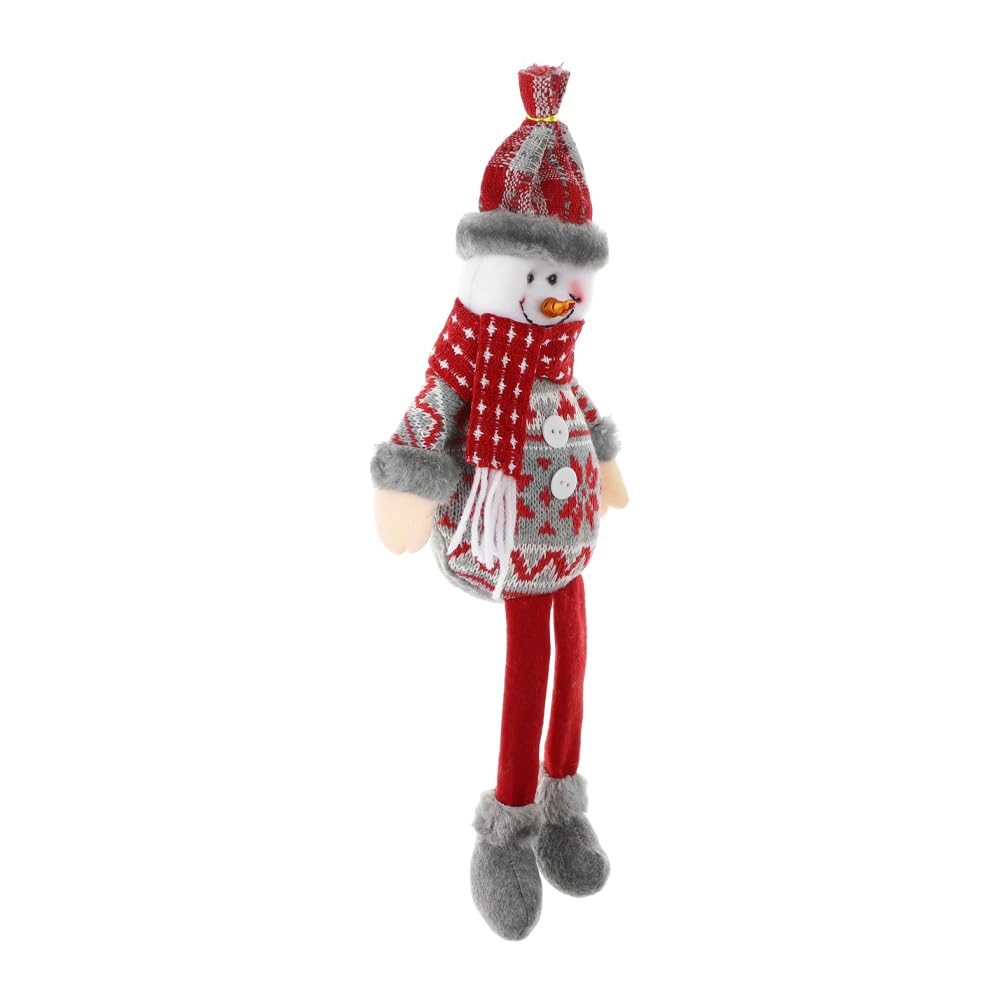 SIQITECHNO Christmas Decorations Long-Legged Santa Claus Elk Mouse Snowmen Sitting Hanging Plush Figurine Doll Ornaments for Home Window Table Fireplace Shelf Sitter Christmas Party Decoration Gifts