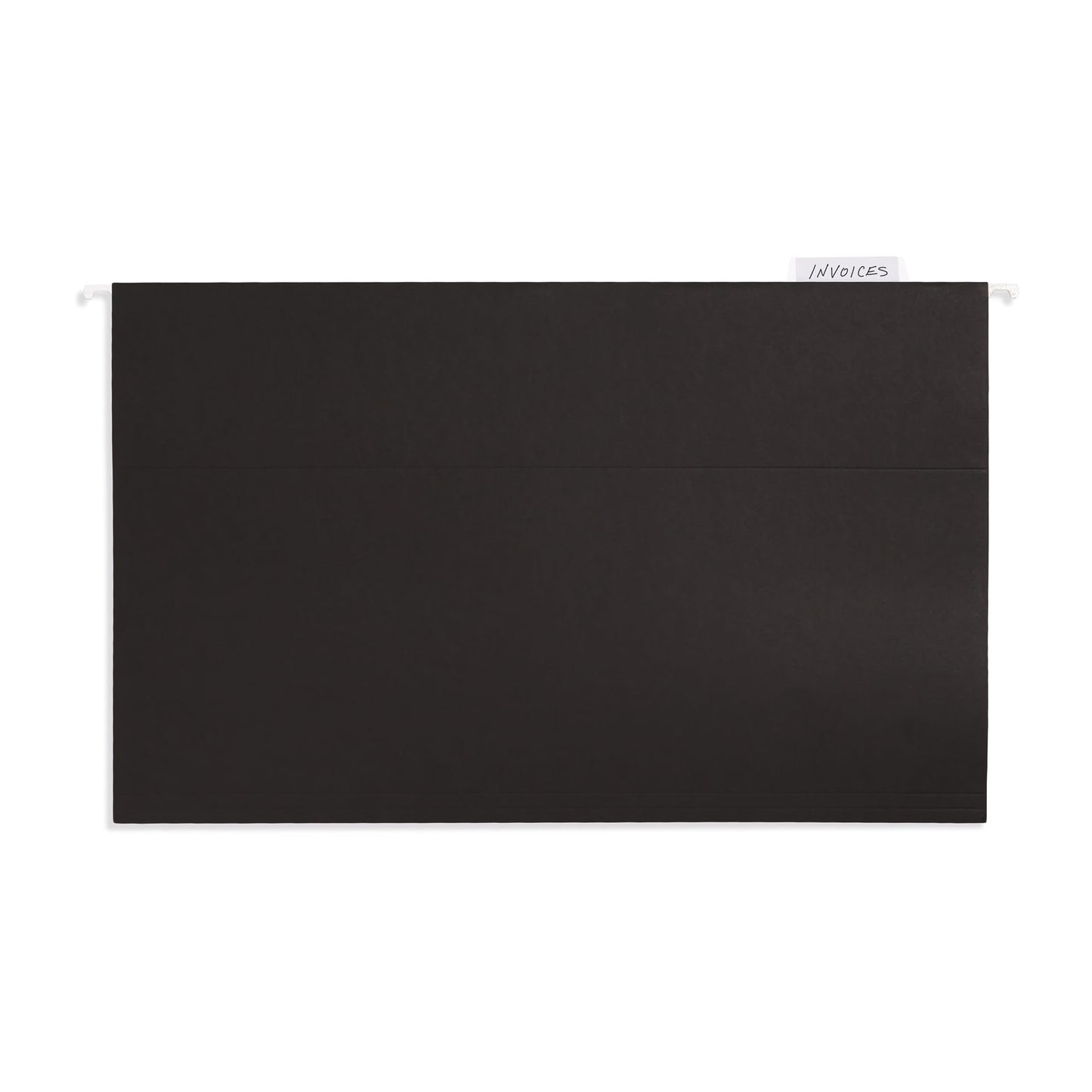 25 Blue Summit Supplies Legal Size Hanging File Folders - Black Hanging File Folders for Filing Cabinet, Durable 11 pt Paper with Plastic Tabs and Inserts, Black Legal Size Hanging Folders