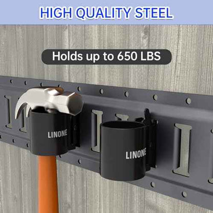 Linone 6 Pack E-Track Tool Holders, E Track Heavy Duty Circular Tube Tool Holder Organizer for Enclosed Trailer, E Track Circular Tube Hangers to Keep Rakes, Broom|E Track Shovel Holder