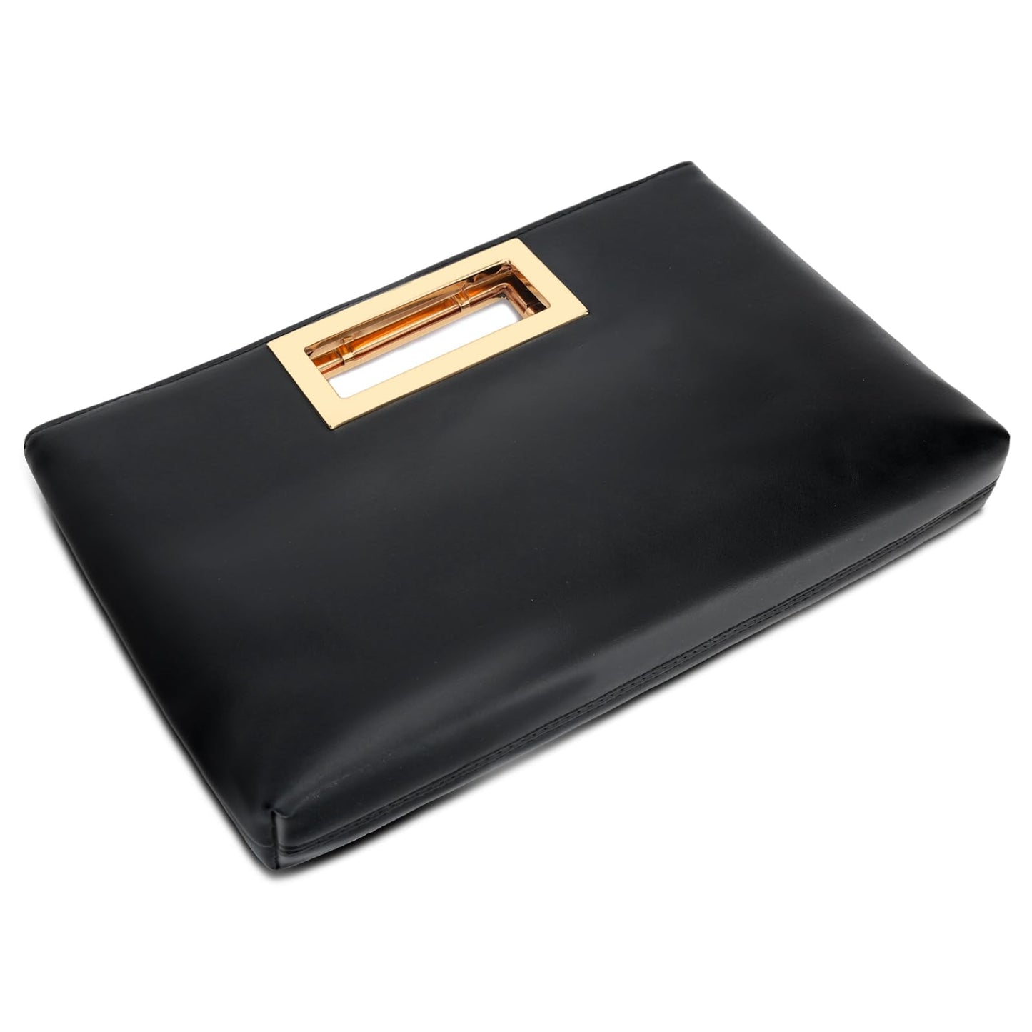 KKXIU Clutch Purse for Women Vegan Leather Evening Bag Formal Handbag for Wedding Party Prom Bridal (Black)