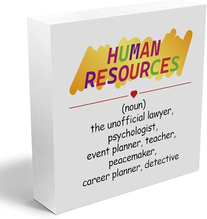 HR Gifts Human Resources Gifts Wooden Box Sign Wall Decor Wooden Plaque Sign Office Gifts for Coworker Employee Office Living Room Bedroom Home Decor Desk Shelf Table Decor Retirement Gifts