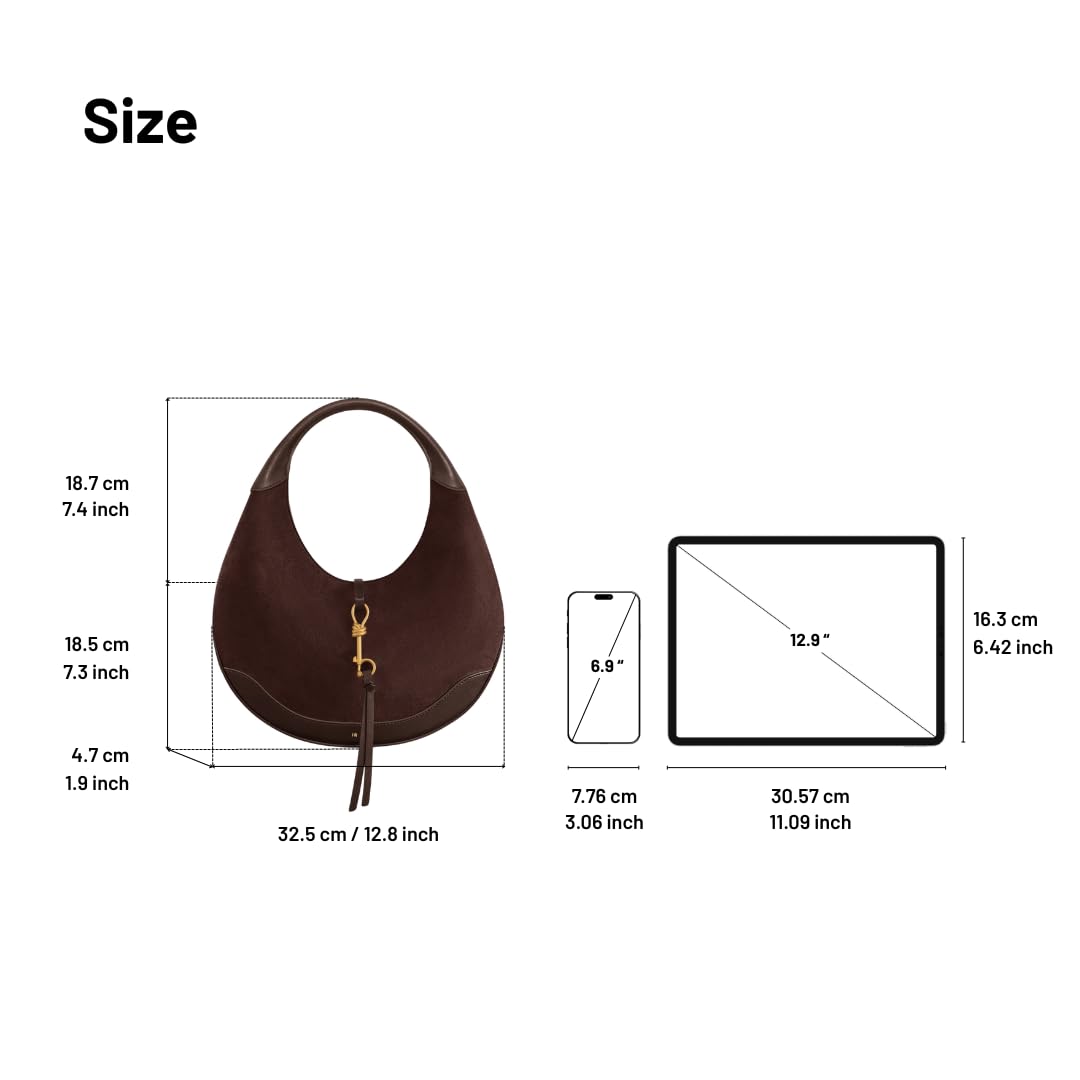 JW PEI Women's Colette Faux Suede Crescent Hobo Bag - Dark Brown