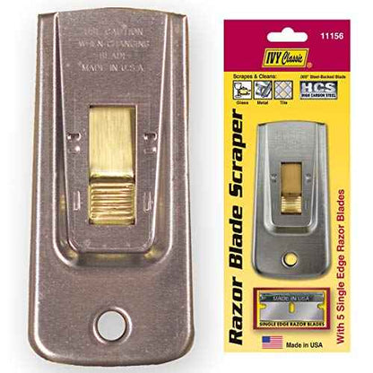 IVY Classic 11156-2: Razor Blade Scraper with 5 Blades, USA, Contains 2 Scrapers + 2 Packs of 5 Blades