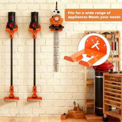Trimmer Rack Wall Mount - Heavy Duty Wall Hanger for Grass Trimmer Garden Tools Chainsaw Hedge Trimmer 3 Pack Orange