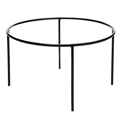 Bloem Hopson 10" Plastic Cachepot with Metal Stand - Decorative Indoor Planter with Black Metal Stand, Charcoal