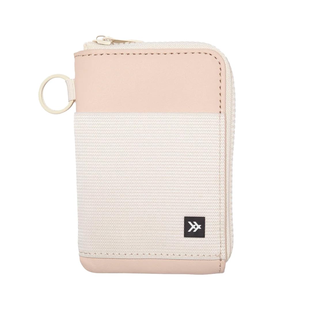 Thread Wallets RFID Blocking Leather Zip Wallet with Card Holder for Men and Women (Off White)