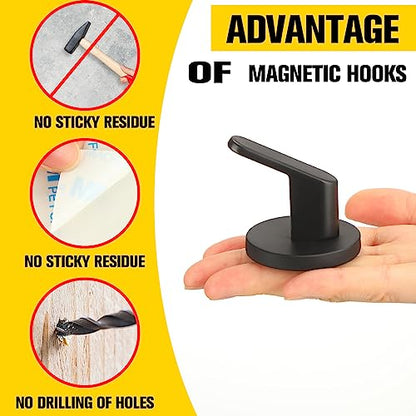 Kanayu 10 Pcs Magnetic Hooks Heavy Duty Magnetic Hooks for Hanging, Magnet Tool Holder Garage Storage Tool Organizer Hanger for Refrigerator Kitchen Doors