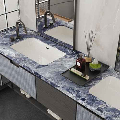 CRE8TIVE Navy Grey Cracked Marble Contact Paper for Kitchen Countertops 12"x80" Adhesive Matte Marble Wallpaper Peel and Stick Waterproof Granite Countertop Contact Paper for Bathroom Cabinets Drawers