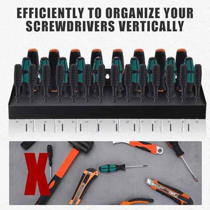 Screwdriver Organizer Metal Hammer Holder Plier Wall Mount Tool Organizer, Tool Storage Rack for Workshop, Home (Screwdriver)