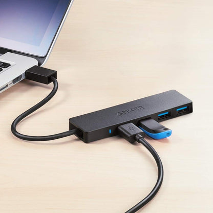 Anker 4-Port USB 3.0 Hub with 5Gbps Data Transfer, Ultra-Slim USB-C Connector Hub, for MacBook, iMac, Surface, Mobile HDD, and More (2 ft USB-C Connector, Charging Not Supported)