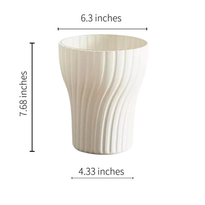zvsgwj Self-Watering Plant Pots with Wick, Rotating Pattern Planters with Drainage & Inner Pot for Desk Living Room Bedroom Home Decor, 6.3 Inch 2-Pack in White & Clear