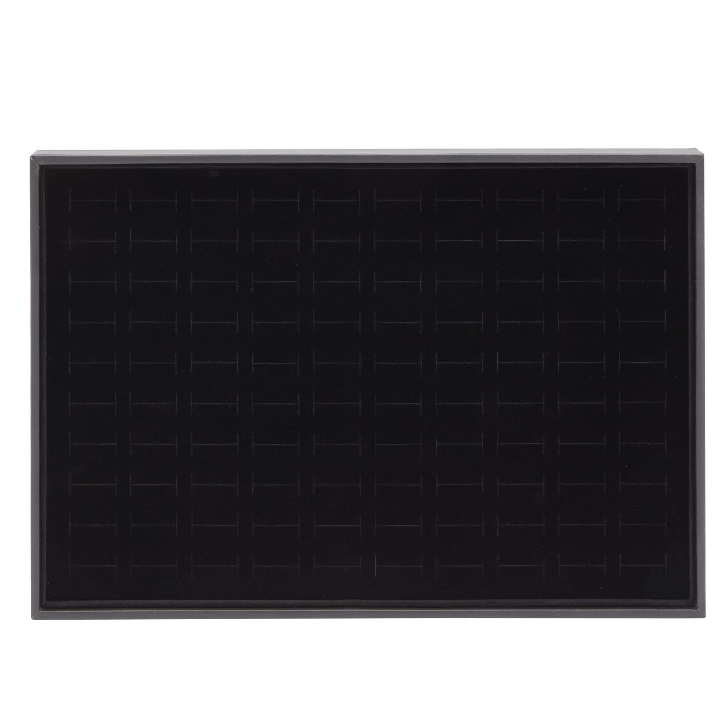Juvale Ring Display Tray - Velvet Protection & Jewelry Display - Removable Pad & Earring Storage - Stackable Jewelry Trays & Glasses Holder for Nightstand - Pack of 2, 13.8 x 9.5 x 1.3 in, Black