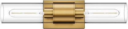 Tipace Bathroom Vanity Light Fixtures,Indoor Gold Wall Lights with Clear Glass,Modern Wall Sconces Up and Down Wall Mount Lamp for Bathroom,Bedroom,Hallway,Kitchen(Bulb not Include)