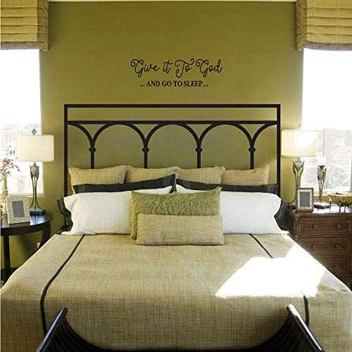 Give It to God and Go to Sleep Black Vinyl Wall Decal Christian Quotes Religious Art Letters Wall D?cor