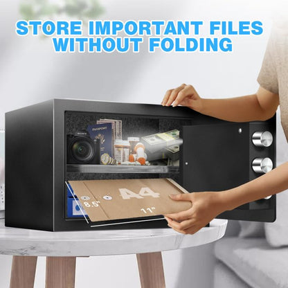 RETLLAS 1.5 Cu Ft Home Document Safe Box–Steel Electronic Digital Lock Box with External Battery Compartment & Backup Key, Letter-Size Fit, LED Light, Fusion-Bonded Needle-Felt Lining & Fireproof Bag