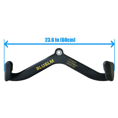 BLUSLM LAT Pull Down Bar for Cable Machine, LAT Pulldown Attachments T-bar V-bar Cable Attachment for Gym, Back Tricep Strength Training Handle