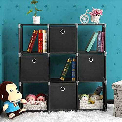 Black Storage Cube Bins 11x11x 11 Inch Cubes Organizer Storage Bins Foldable Fabric Strorage Boxes Collapsible Cubicle Storage Baskets Cloth Cube Inserts Storage Drawer for Cube Organizer QY-SC18-3