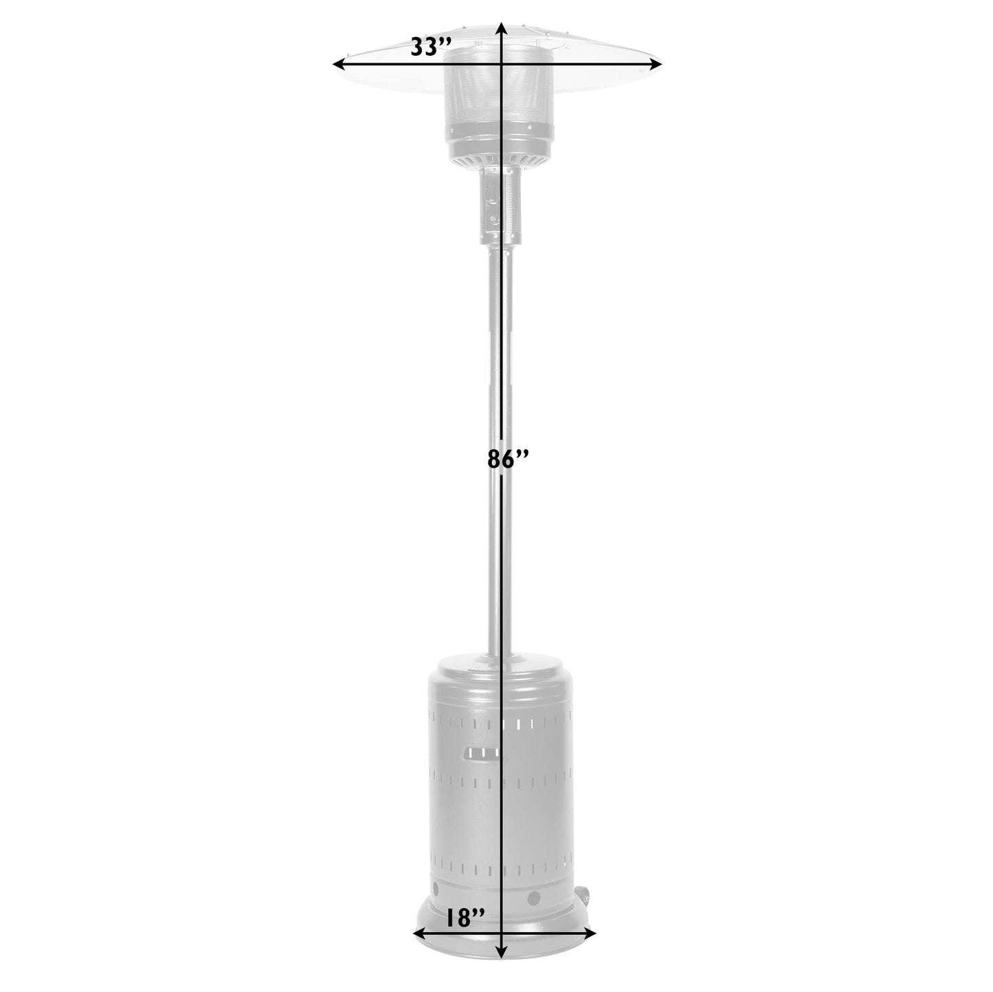 Fire Sense 60485 All Seasons Patio Heater With Wheels 46,000 BTU Output Electronic Ignition System Portable Outdoor Propane Heater Patio Heater – Hammered Bronze