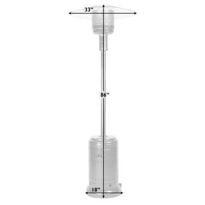 Fire Sense 60485 All Seasons Patio Heater With Wheels 46,000 BTU Output Electronic Ignition System Portable Outdoor Propane Heater Patio Heater – Hammered Bronze