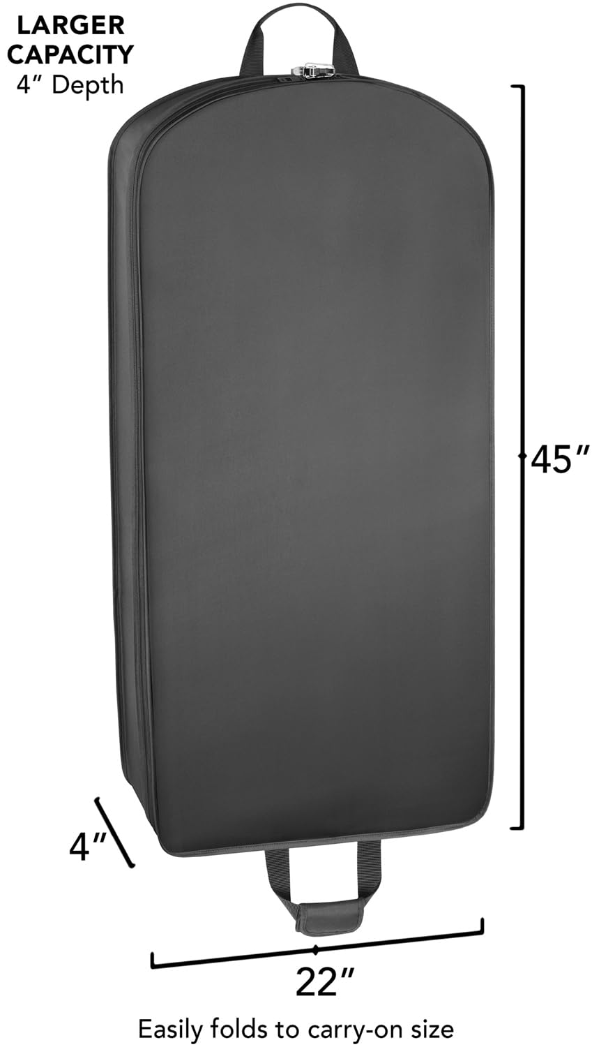 WallyBags® 45” Deluxe Extra Capacity Travel Garment Bag with two accessory
