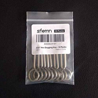 3/32¡± Hex Key Dogging Key Allen Key with Full Loop, Allen Wrench Door Key, Solid Metal ? 10 Packs