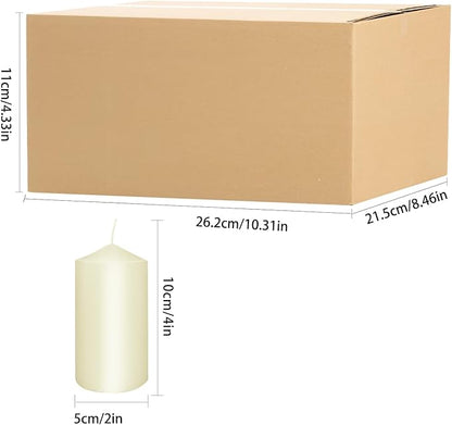 20Pack Pillar Candles 2 x 4 inch-Ivory Unscented Pillar Candles- Dripless,Smokeless,Long Lasting Burning time, Perfect for Home Decor,Wedding, Parties, Spas
