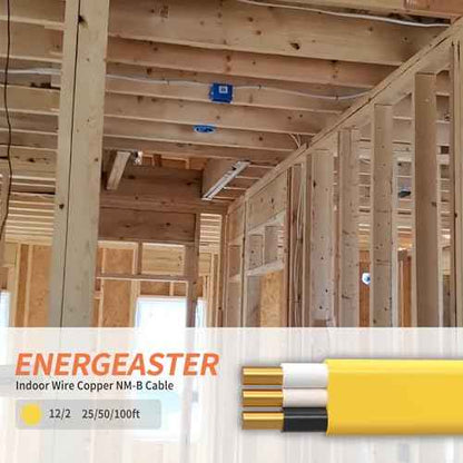 Solid Indoor 12/2 W/G NMB Cable 50ft Coil£¬Electrical Wire 12 Gauge Wire 2 Conductors Non-Metallic with Ground Wire(Yellow)