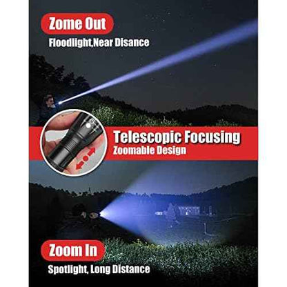 Victoper LED Flashlight 4 Pack, Bright Tactical Torch High Lumens with 5 Modes, Waterproof Zoomable Flash Light for Outdoor, Gifts for Hunting Camping Essentials Gear