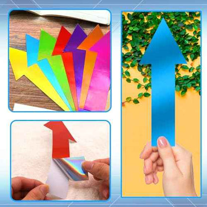 8 Inch Arrow Sticker 46 Pack, Adhesive Directional Sign Arrow Floor Decal Multicolor Waterproof Stickers Marking Arrows Safe Road Instructions Sticker for Floor Wall Applications