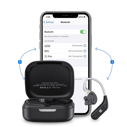 KZ AZ09 Wireless IEM Bluetooth Adapter 5.4 Module Noise Isolation C-pin Bluetooth Headphone for KZ ZS10 PRO/ZS12 PRO X/ZS10 PRO 2/ZSN Pro X/ZSN PRO/EDX PRO/Castor, CCA CRA/C12