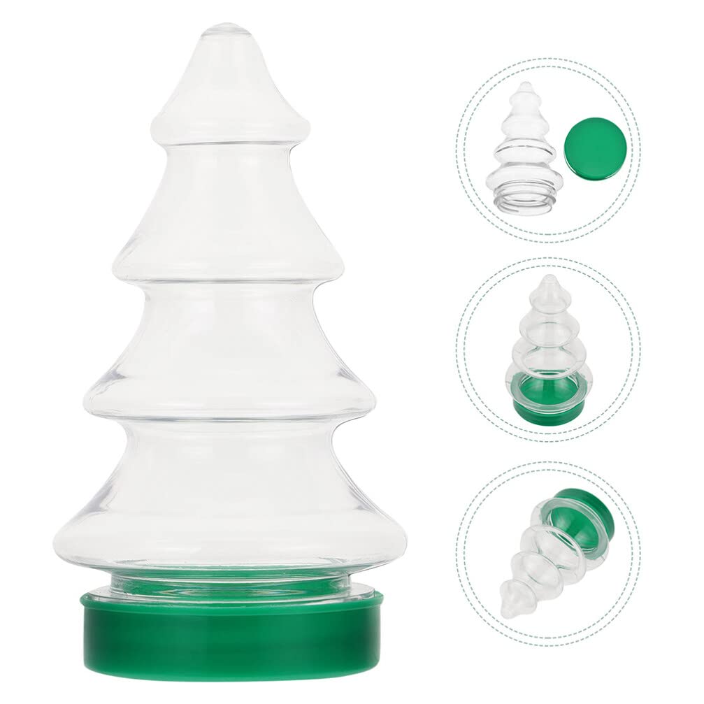 ABOOFAN 6pcs Christmas Tree Shaped Candy Boxes Clear Plastic Container Fillable Ornament Xmas Cookie Jars With Lid Biscuits Sweets Jars