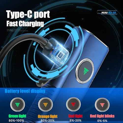 TrustFire Mini X3-SE Rechargeable Flat EDC Flashlight with White Light, UV Light and Red Beam, 1200 Lumens LED Flashlights Combo, Triple Light Sources Pocket Lights IPX6 for Emergency (Deep Blue)