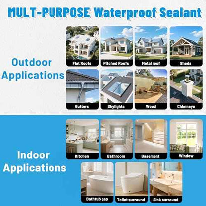 Waterproof Sealant, Liquid Transparent Waterproof Coating Repairing Anti-Leakage Agent, Invisible Water Proof Adhesive Indoor and Outdoor Water-Based Waterproofing Glue 4L