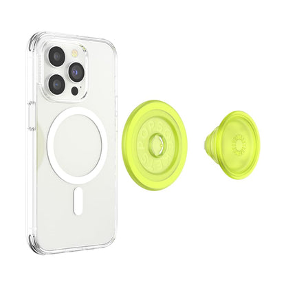 PopSockets Phone Grip for MagSafe with Kickstand, Magnetic Stand, Swappable Top, Secure Hold for iPhone MagSafe Cases, Phone & Tablet Grip - Clear